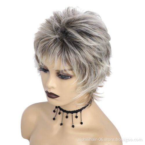 short gold-blonde curly wigs cheap bob wig short synthetic wigs for white women